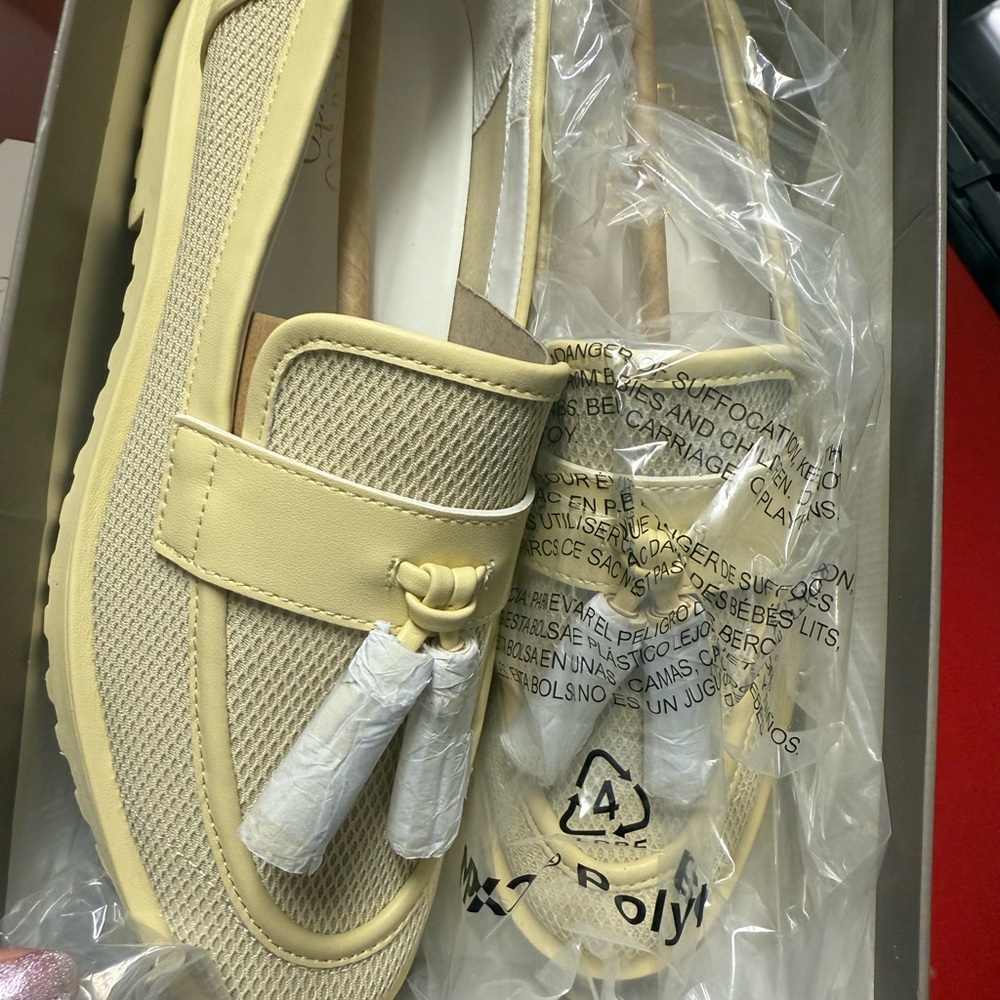 Franco Sarto Yellow Loafers with Tassels